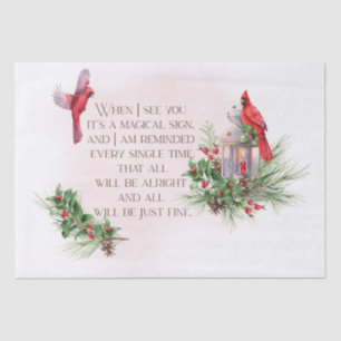 Red Cardinal Bird Remembering You Saying Tissue Paper