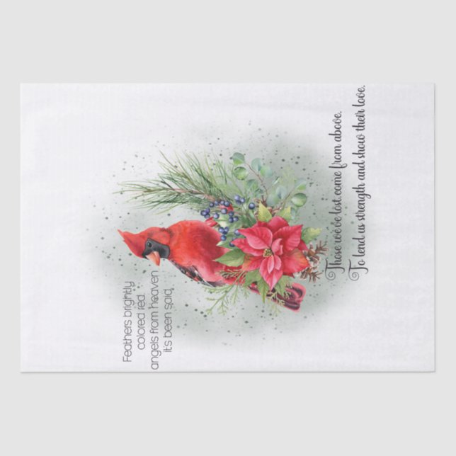 Red Cardinal Bird Remembering You Saying Tissue Paper (Front)
