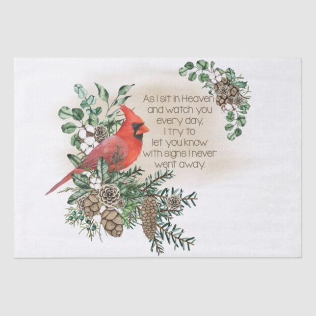 Red Cardinal Bird Remembering You Saying Tissue Paper (Front)