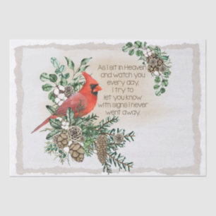 Red Cardinal Bird Remembering You Saying  Tissue Paper