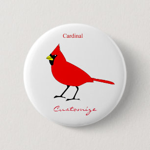 Red Cardinal Bird Thunder_Cove 6 Cm Round Badge