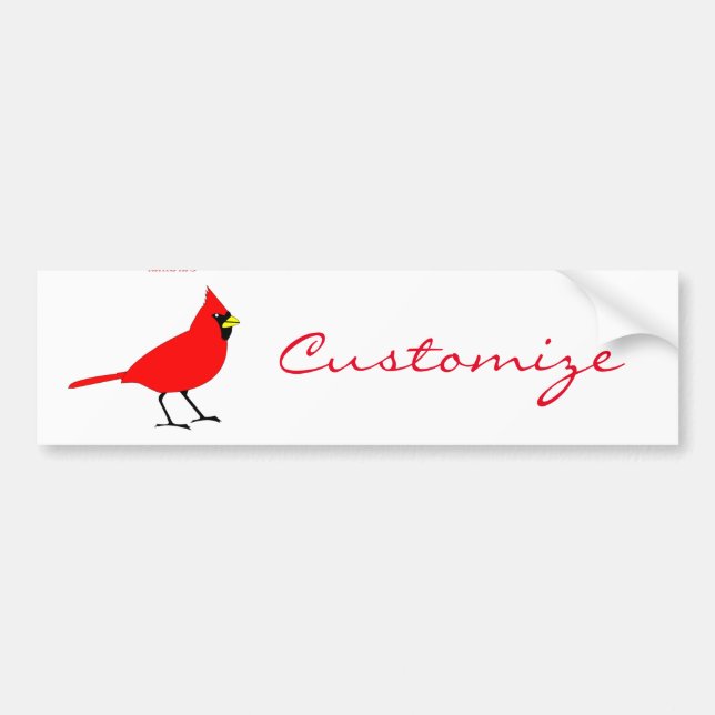 Red Cardinal Bird Thunder_Cove Bumper Sticker (Front)