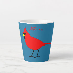 Red Cardinal Bird Thunder_Cove Latte Mug