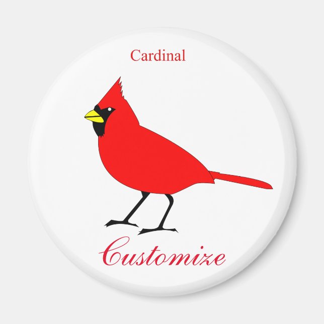 Red Cardinal Bird Thunder_Cove Magnet (Front)