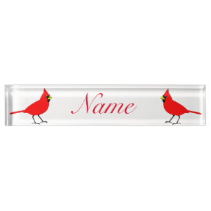 Red Cardinal Bird Thunder_Cove Nameplate