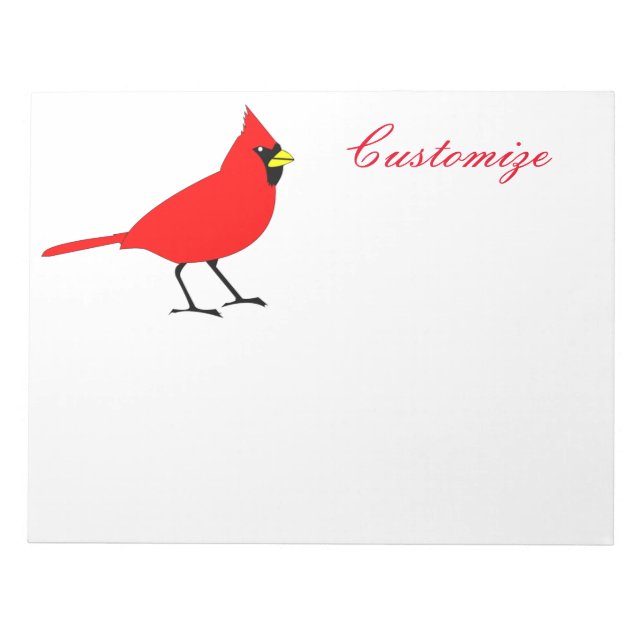 Red Cardinal Bird Thunder_Cove Notepad (Front)