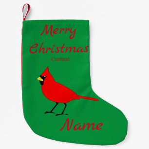 Red Cardinal Bird Thunder_Cove Small Christmas Stocking
