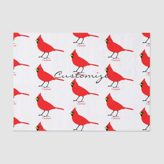 Red Cardinal Bird Thunder_Cove Tissue Paper (Front)