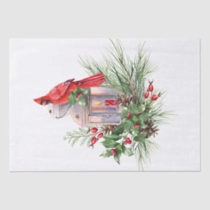 Red Cardinal Bird Watercolor Winter Christmas Tissue Paper