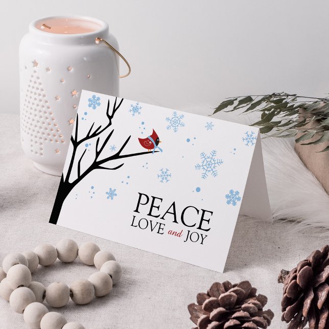 Red Cardinal Bird Winter Snowflake | Holiday Card (Creator Uploaded)