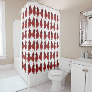 Red Cardinal Birds Shower Curtain