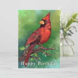 Red Cardinal Birthday Card