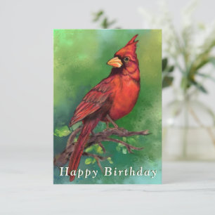 Red Cardinal Birthday Card