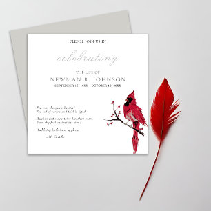 Red Cardinal Celebration of Life Invitation