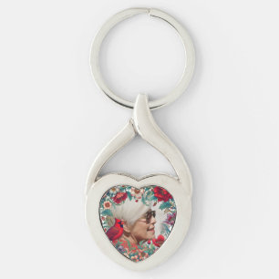 Red Cardinal Celebration of Life PHOTO Key Ring