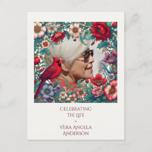 Red Cardinal Celebration of Life PHOTO Postcard