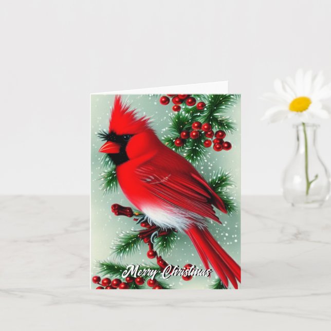Red cardinal Christmas card (Small Plant)