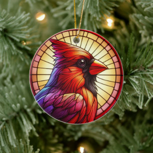 Red Cardinal Christmas Ceramic Tree Decoration