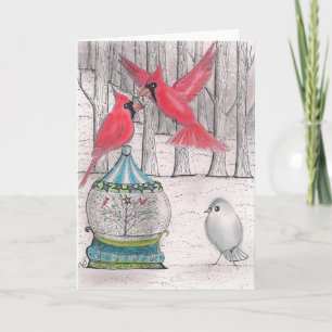 Red Cardinal Christmas Holiday Card