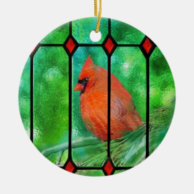 Red Cardinal Christmas Ornament (Front)