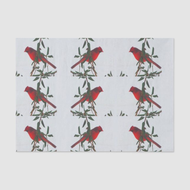 Red Cardinal Christmas Tissue Paper (Front)