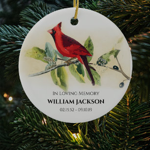 Red Cardinal Christmas Tree Ceramic Tree Decoration