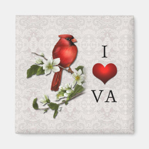 Red Cardinal Dogwood Magnet