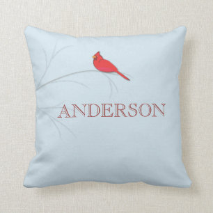 Red Cardinal Editable Decorative Pillow