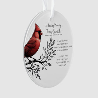 Red Cardinal Funeral / Memorial Ornament