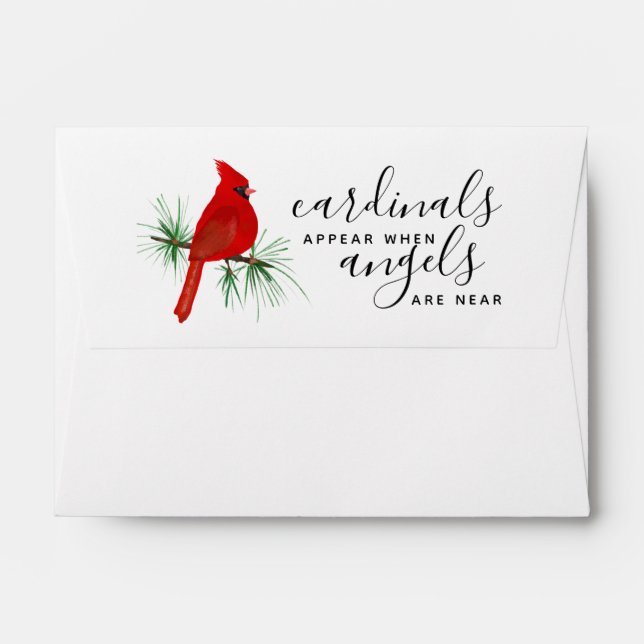Red Cardinal Funeral Stationery Envelope (Back (Top Flap))
