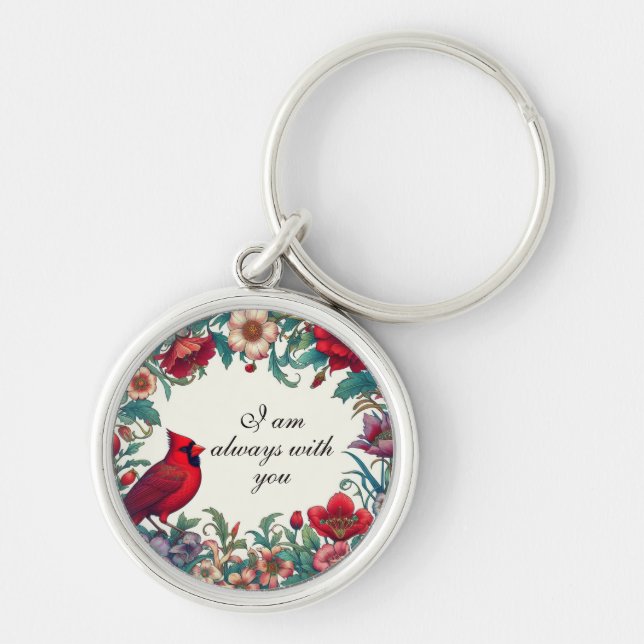 Red Cardinal Gifts Sympathy Keepsake Memorial Key Ring (Front)