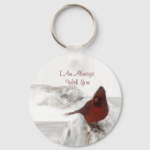Red Cardinal "I Am Always With You" Keychain