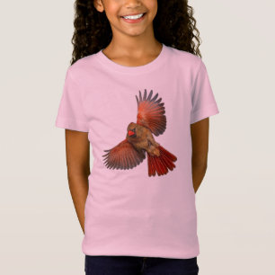 Red Cardinal in Flight Kids T-Shirt
