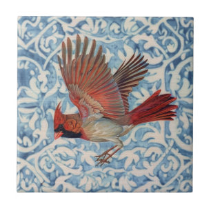 Red Cardinal in Flight Tile