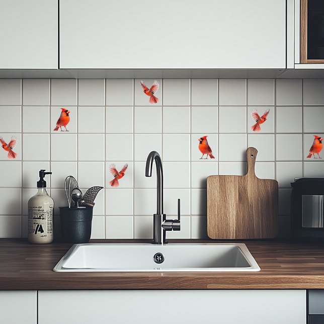 Red Cardinal in flight Tile (Creator Uploaded)