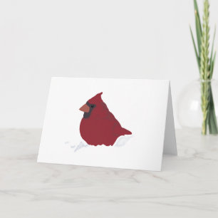 Red Cardinal in Snow Christmas Holiday Card