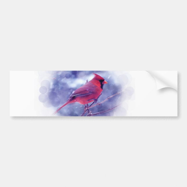 Red Cardinal in the Blizzard Bumper Sticker (Front)