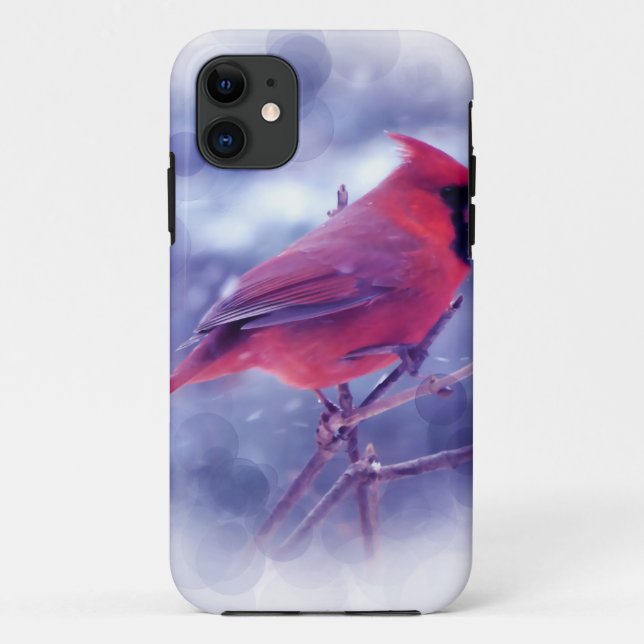 Red Cardinal in the Blizzard Case-Mate iPhone Case (Back)