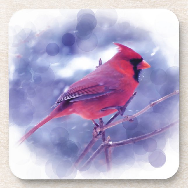Red Cardinal in the Blizzard Coaster (Front)