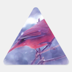 Red Cardinal in the Blizzard Triangle Sticker