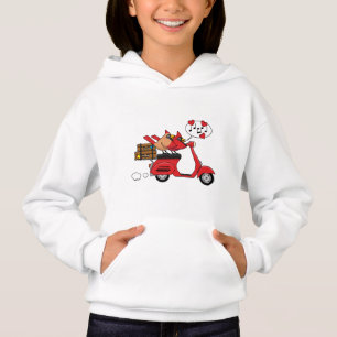 Red Cardinal Lovers on Scooter