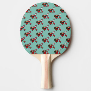 Red Cardinal Lovers on Scooter Ping Pong Paddle