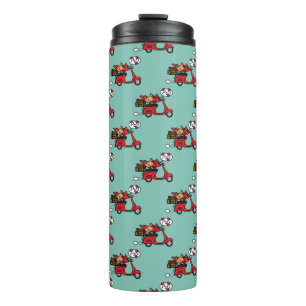 Red Cardinal Lovers on Scooter Thermal Tumbler
