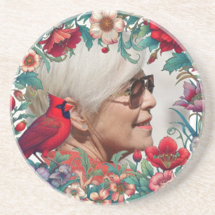 Red Cardinal Memorial Keepsake PHOTO Coaster