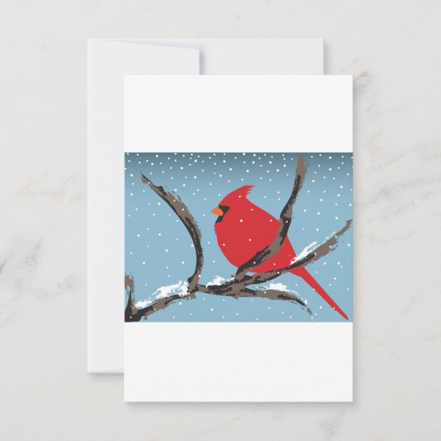 Red Cardinal On A Branch Invitations (Front)