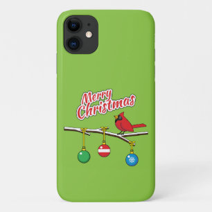 Red Cardinal on Christmas Bare Branch - Merry Xmas iPhone 11 Case