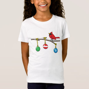 Red Cardinal on Christmas Bare Branch T-Shirt