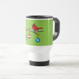 Red Cardinal on Christmas Bare Branch Travel Mug