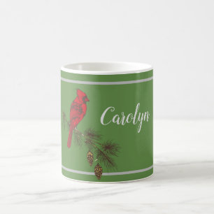 Red Cardinal Personalised Holiday Coffee Mug