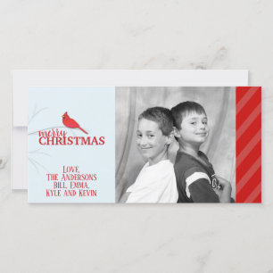 Red Cardinal Photo Holiday Card